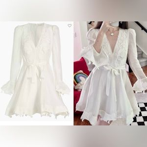 NWT AU3 Zimmermann Wonderland Belted Appliqué Minidress